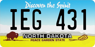 ND license plate IEG431