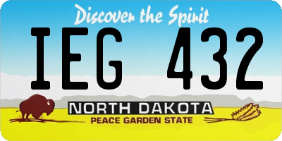 ND license plate IEG432