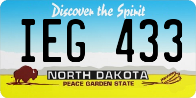 ND license plate IEG433