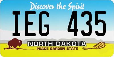 ND license plate IEG435