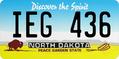 ND license plate IEG436