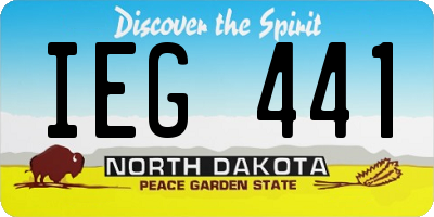 ND license plate IEG441