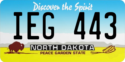 ND license plate IEG443