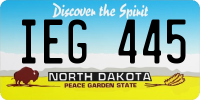 ND license plate IEG445