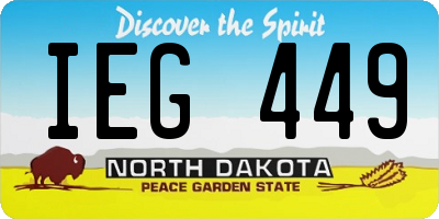 ND license plate IEG449