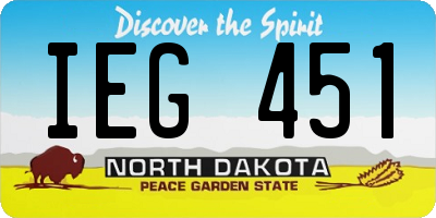 ND license plate IEG451