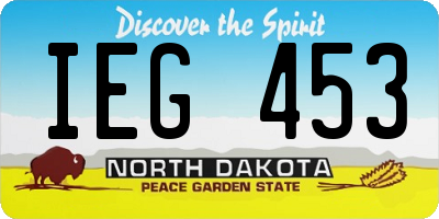 ND license plate IEG453