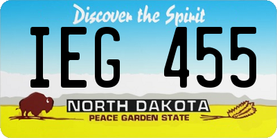 ND license plate IEG455