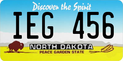 ND license plate IEG456