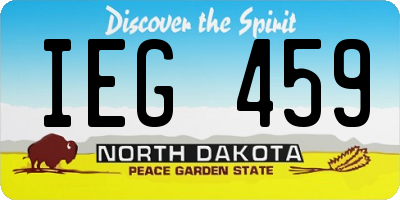 ND license plate IEG459