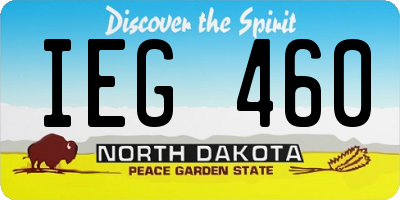 ND license plate IEG460
