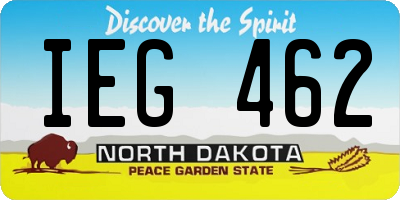 ND license plate IEG462