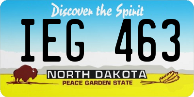 ND license plate IEG463