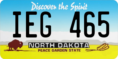 ND license plate IEG465