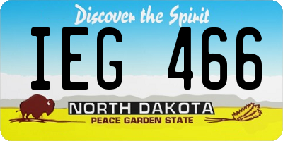 ND license plate IEG466