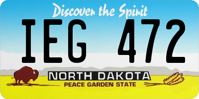 ND license plate IEG472