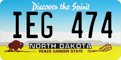 ND license plate IEG474