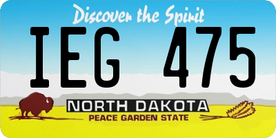 ND license plate IEG475