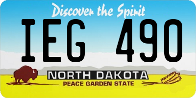 ND license plate IEG490