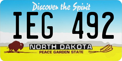 ND license plate IEG492
