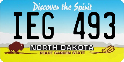 ND license plate IEG493