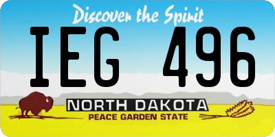 ND license plate IEG496