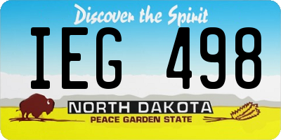 ND license plate IEG498