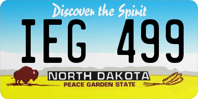 ND license plate IEG499