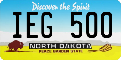 ND license plate IEG500