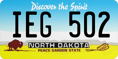 ND license plate IEG502