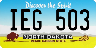 ND license plate IEG503