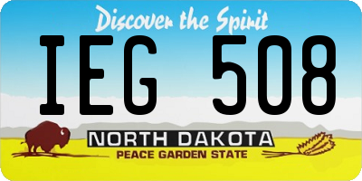 ND license plate IEG508