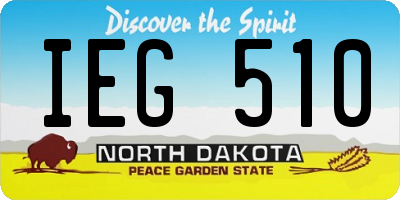 ND license plate IEG510