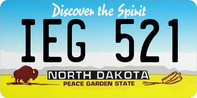 ND license plate IEG521