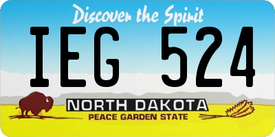 ND license plate IEG524