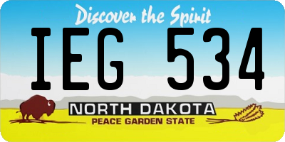 ND license plate IEG534