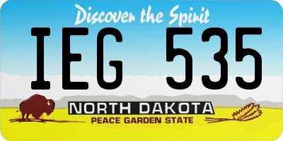 ND license plate IEG535