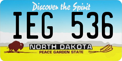 ND license plate IEG536