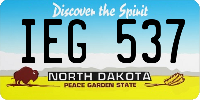 ND license plate IEG537