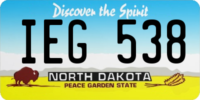 ND license plate IEG538