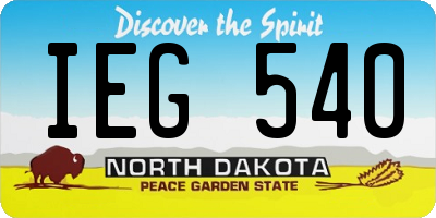 ND license plate IEG540