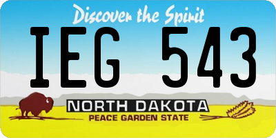 ND license plate IEG543