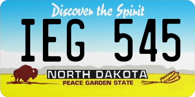 ND license plate IEG545