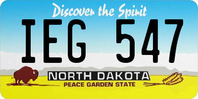 ND license plate IEG547