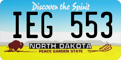 ND license plate IEG553