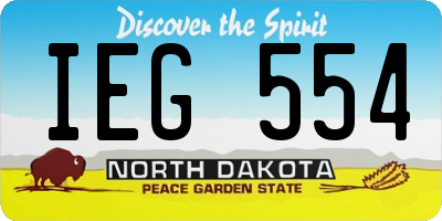 ND license plate IEG554