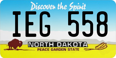 ND license plate IEG558