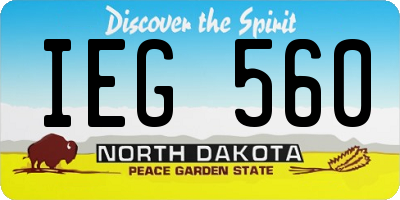 ND license plate IEG560