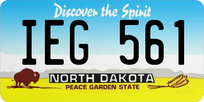 ND license plate IEG561