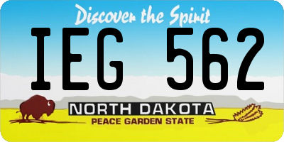 ND license plate IEG562